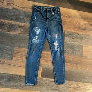 dark blue american eagle skinny jeans